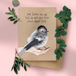 Hai un uccello - cartolina, biglietto carino, biglietto di auguri, amore di Amburgo, carta riciclata