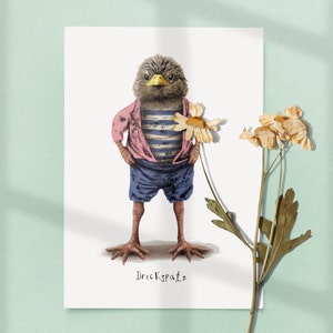 Dreckspatz - carte postale amusante à offrir, à garder, pour un anniversaire, une naissance, pour faire sourire et plus encore