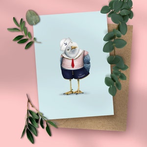 Cartolina - Bjoern, simpatico biglietto di auguri, biglietto nordico, amore per Amburgo, auguri marittimi, carta riciclata
