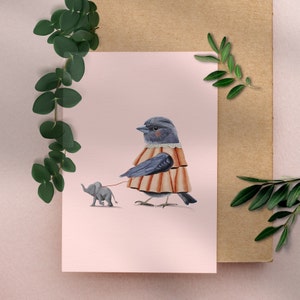 Elefante rotondo - cartolina, biglietto divertente, biglietto di auguri da inviare o tenere per te, biglietto carino, cancelleria disegnata a mano