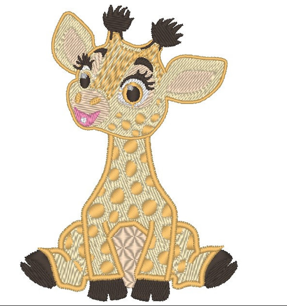 Baby Giraffe Embroidery Design Etsy