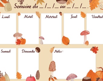 Semainier d'automne