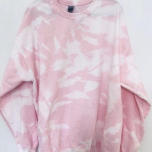 Adult Pink or Blue Bleached Sweatshirt