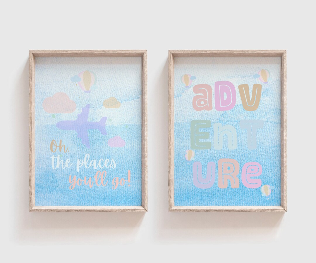 Dr. Seuss Quotes Airplane Kids Art Watercolor Pastel - Etsy