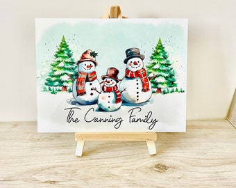 Personalised Christmas Family Decoration Plaque , Snowman Family Decoration , Family Christmas Decoration Ornament , Nanny & Grandads House