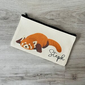 Red Panda , Pencil Case , Red Panda Personalised Name gift  , Make up bag , Custom Red Panda present ,Red Panda Bag , Red Panda Birthday