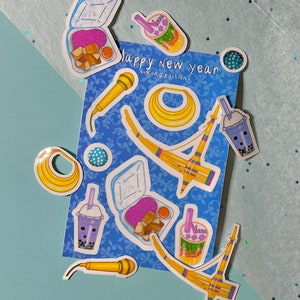Happy New Year Sticker sheet -Hmong edition- | sticker sheet| happy new year gift| Hmong gift| Hmong sticker sheet| sticker sheet planner
