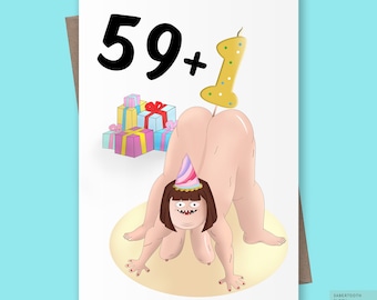 Funny 60th Birthday Card for Him or Her, Rude 60th Birthday Card. Funny Greetings Card, 60th Card, 60th Birthday Gift for Women