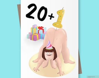 Funny 21st Birthday Card for her or him, Rude 21st Birthday Card. Funny Greetings Card, 21st Birthday Gift for Women