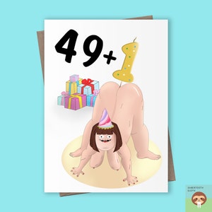 Tarjeta divertida de 50 cumpleaños, una tarjeta grosera para él o ella. Tarjeta de felicitación divertida, regalo de 50 cumpleaños para mujeres.