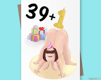 Funny 40th Birthday Card for him or her, Rude 40th Birthday Card. Funny Greetings Card, 40th Birthday Gift for Women.