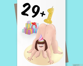 Funny 30th Birthday Card for Him or Her, Rude 30th Birthday Card. Funny Greetings Card, 30th Birthday Gift for Women