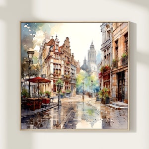 Brussels Belgium Travel Art Print Brussels Wall Decor Brussels Poster Belgium Travel Prints Brussels Art Print Watercolor Home Decor Gift