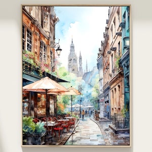 Brussels Belgium Travel Art Print Brussels Wall Decor Brussels Poster Belgium Travel Prints Brussels Art Print Watercolor Home Decor Gift