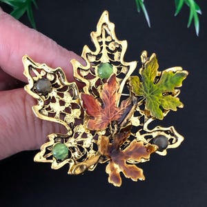 Große Ahornblatt Brosche - Beeindruckender Herbst Schmuck, Natur inspiriertes Geschenk