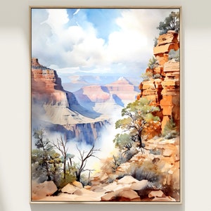 Grand Canyon Watercolor Painting Arizona Art Print Watercolor Colorado Landscape Travel Art Poster Home Decor Gift