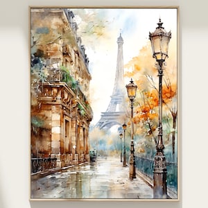 Kunstprint Parijs, kunst aan de muur Parijs, Eiffeltoren print, Frankrijk aquarel, Frankrijk poster, Parijs schilderij, kunst aan de muur Eiffeltoren, kunst Parijs