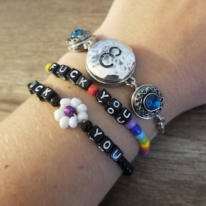 Funny friendship bracelet besties with a sense of humor stretchy bracelet