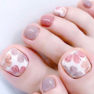 Beautiful Floral Print Toe Nail Wrap Sticker | Flower | Spring nail | Summer nail | Nail Art | Glitter | Nail Supply | Nail Decal | Pedicure
