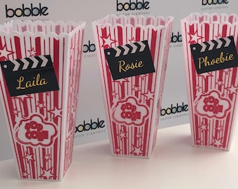 Personalised Popcorn Box, Movie Night, Sleepover, Film, Clapper, Popcorn, Birthday Party, Birthday, Movie, Film Night, Popcorn Holder