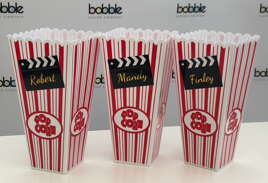 Personalised Popcorn Box, Movie Night, Sleepover, Film, Clapper, Popcorn, Birthday Party, Birthday, Movie, Film Night, Popcorn Holder