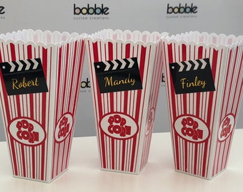 Personalised Popcorn Box, Movie Night, Sleepover, Film, Clapper, Popcorn, Birthday Party, Birthday, Movie, Film Night, Popcorn Holder