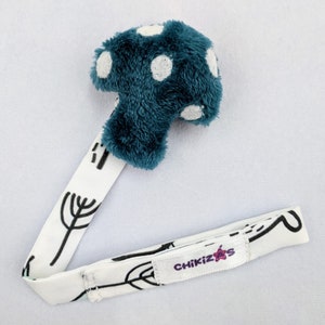 Pacifier holder. Mushroom. Soft hair. Gripper