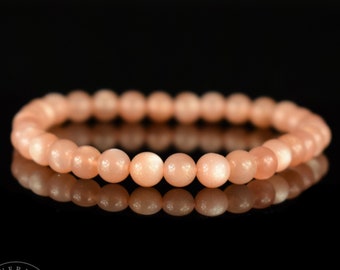 Peach Moonstone Bracelet 6mm AAA quality, Fertility and Pregnancy