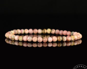 Rhodochrosite bracelet round beads 4.5mm simple quality - Love - Self-Confidence - Anti Stress