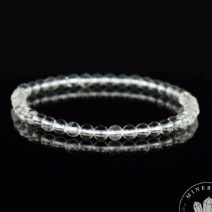 Rock Crystal Bracelet 4mm AAA grade beads - Good mood - Organization - Amplification