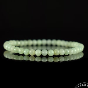 Jade Bracelet Round Beads 4mm Natural Burma AAA - Stability - Instinct - Longevity