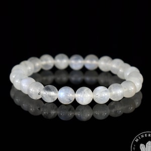 Rainbow Moonstone Bracelet 8mm round beads grade AA, White Peristerite Labradorite Bracelet