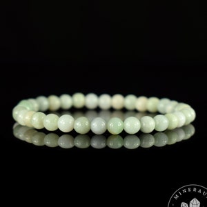 Bracelet Jade de Birmanie AA perles naturelles rondes 6mm - Stabilité - Instinct - Longévité
