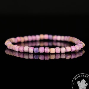 Phosphosiderite bracelet 4mm square faceted beads - Regeneration - Appeasement - Balance