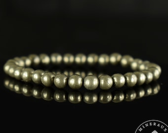 Bracelet Pyrite naturelle AAA perles rondes 6mm - vertus de Purification - Activation - Clarification