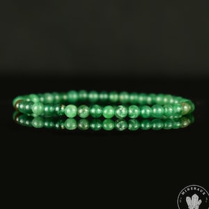 Afrikanisches Jade-/Verdite-/Budstone-Armband, 4 mm runde Perlen – Selbstbeherrschung – Harmonie – Regulator