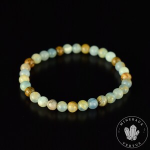 Bracelet Calcite Caraïbes Onyx Bleu perles rondes 6mm Force intérieure Endurance Détermination image 6