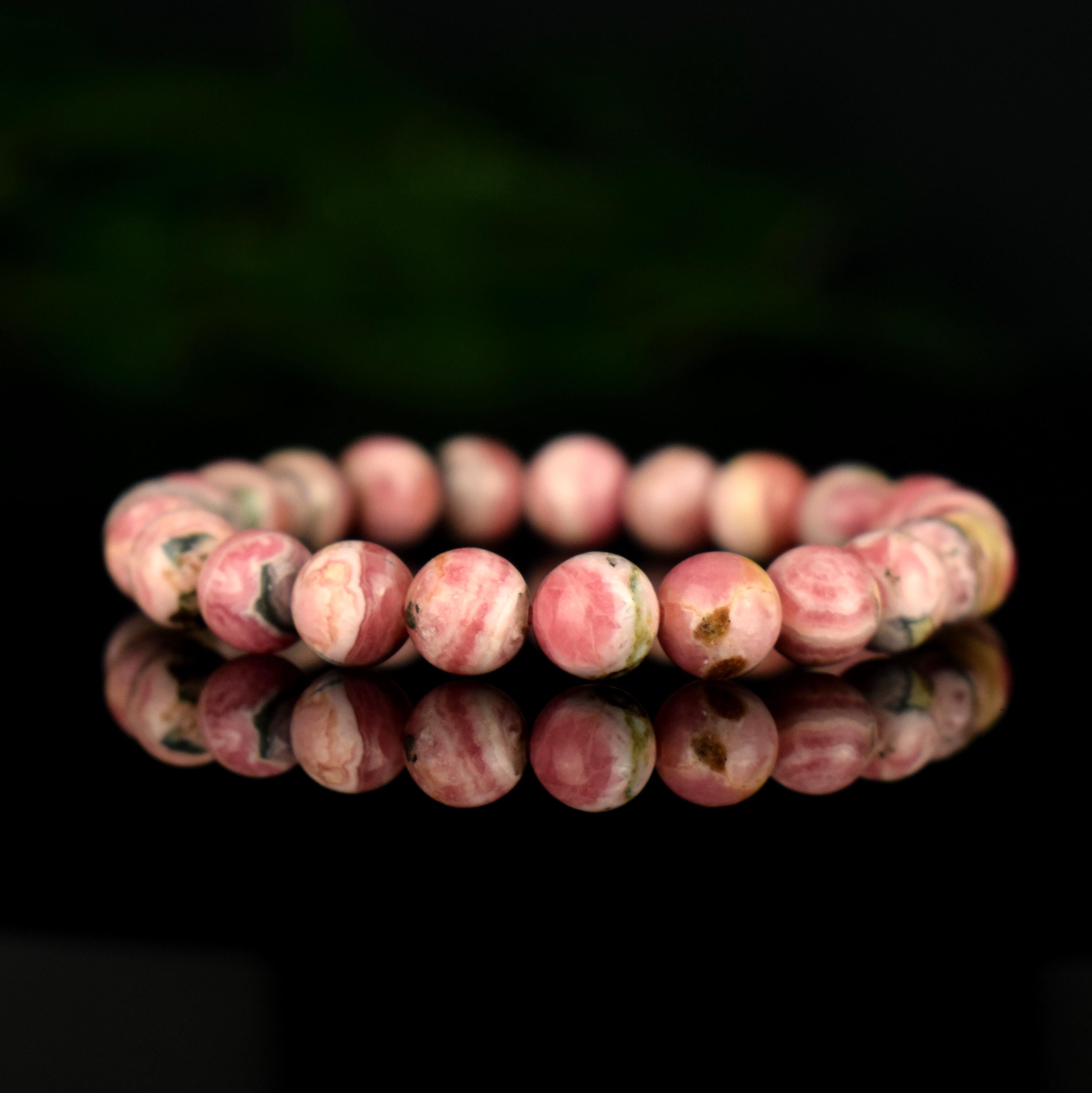 Bracelet Rhodochrosite Pierre Naturelle 8mm – Lithothérapie Fait Main