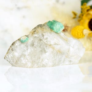 Emerald in Rock Crystal - Natural Rough Stone, Unique Piece #2 - 350gr