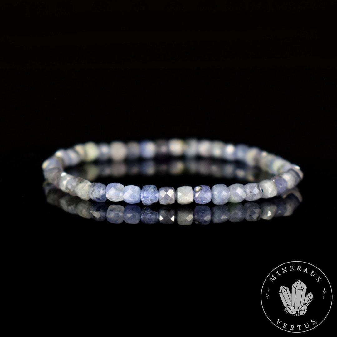 Bracelet En Labradorite Facettée Carrée - Pierre Naturelle Grise, Style élégant