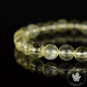 Rare Bytownite Bracelet Golden Labradorite from Madagascar beads 7mm grade AAA - Yellow Feldspar