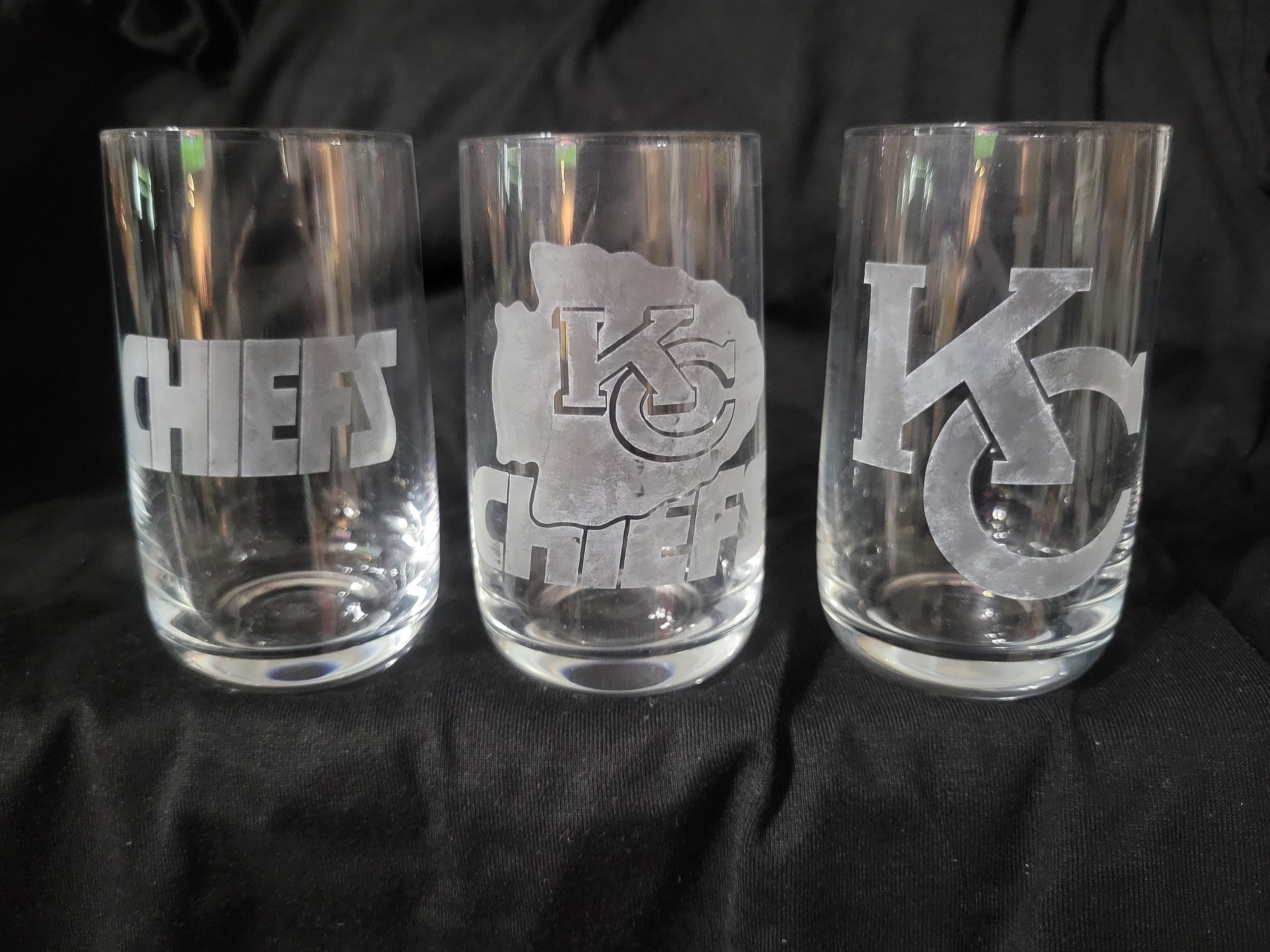 Etched Kansas City Chiefs Shot Glassset of 3 Etsy