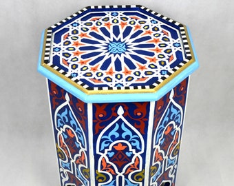 Moroccan hand-painted table, Oriental table, Table, Side table, Moroccan side table, Oriental side table