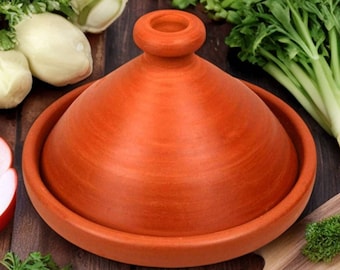 Tajine marocain pour cuisiner, original du Maroc, fait main Marrakech, sans substances nocives, non émaillé, pot en argile, tajine tajine