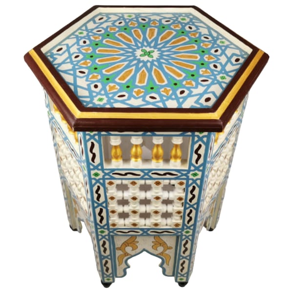 Table marocaine, table orientale peinte à la main, table, table d'appoint, table d'appoint marocaine, table d'appoint orientale