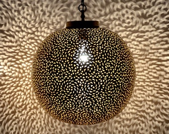 Moroccan Lamp, Handmade Brass Pendant Lamp, Oriental Pendant Light, Hanging Lamp