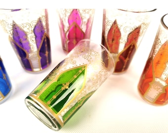 Moroccan tea glasses, set of 6, oriental teacups, Ottoman glasses, tea set Morocco