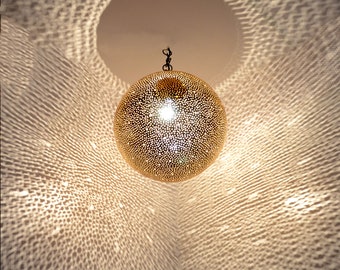 Handcrafted brass lamp, oriental Moroccan pendant lamp, hanging light