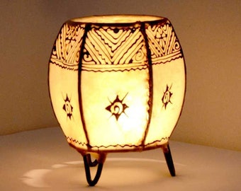 Oriental Henna Lamp Barmil White 15 cm Moroccan Lamp Iron Hand-forged 330331