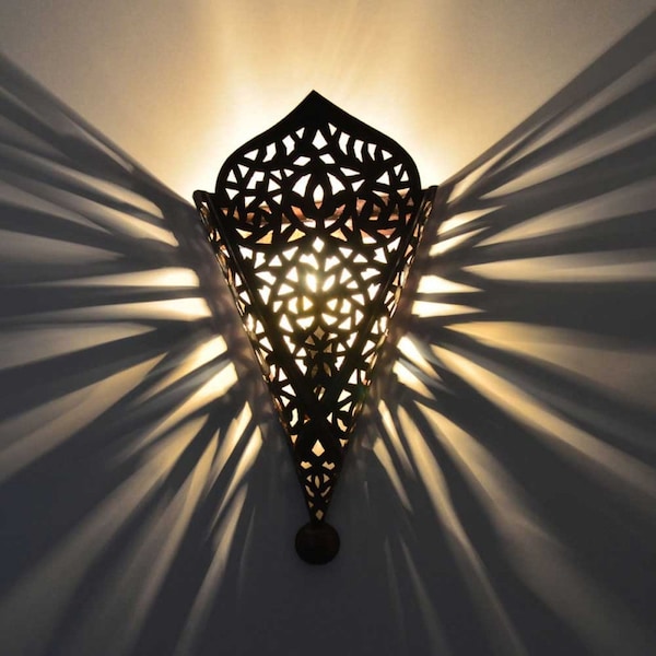 Lampe murale orientale, lampe murale marocaine, abat-jour, lampe faite à la main, lampe murale vintage, lampe murale design, lampe murale rétro